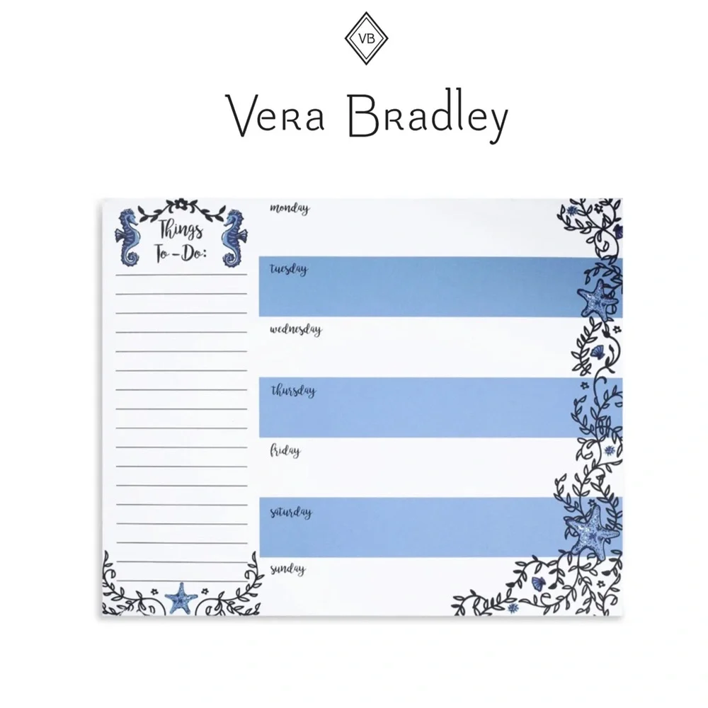 Vera Bradley Weekly To-Do Notepad- Seahorse of Course